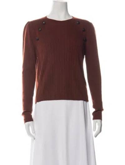 Pre-owned Veronica Beard Merino Wool Crew Neck Sweater In Brown