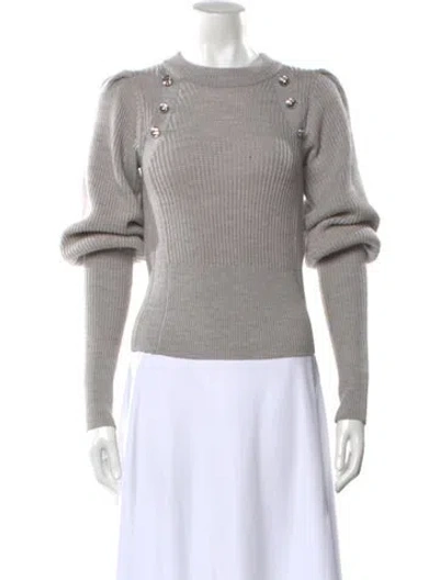 Pre-owned Veronica Beard Merino Wool Crew Neck Sweater In Gray