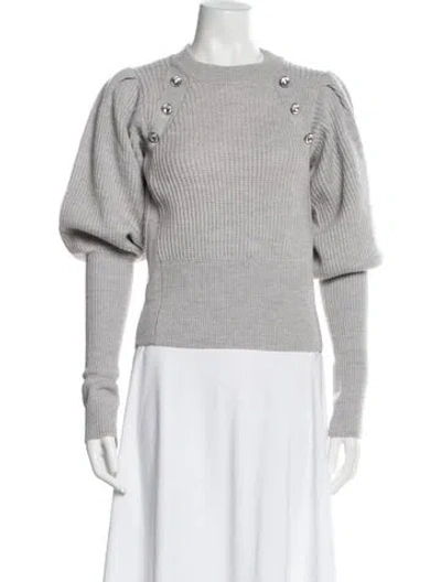 Pre-owned Veronica Beard Merino Wool Crew Neck Sweater In Gray