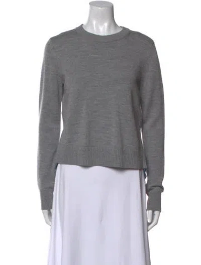 Pre-owned Veronica Beard Merino Wool Crew Neck Sweater In Gray