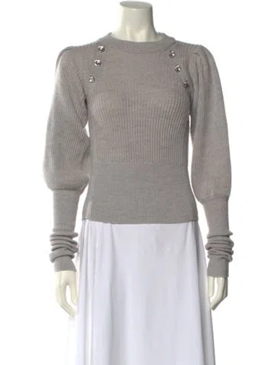 Pre-owned Veronica Beard Merino Wool Crew Neck Sweater In Gray