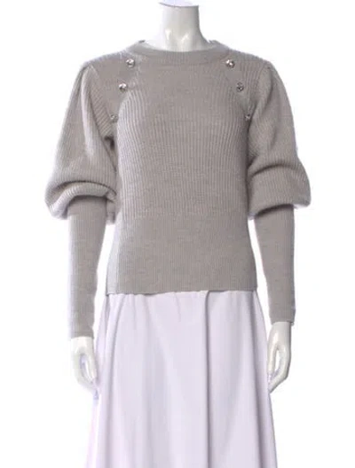 Pre-owned Veronica Beard Merino Wool Crew Neck Sweater In Gray