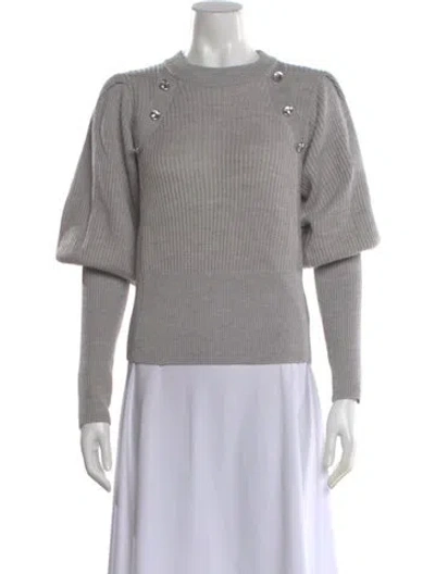 Pre-owned Veronica Beard Merino Wool Crew Neck Sweater In Gray
