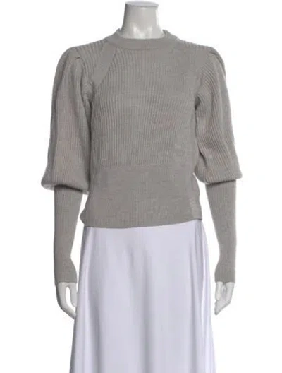 Pre-owned Veronica Beard Merino Wool Crew Neck Sweater In Gray