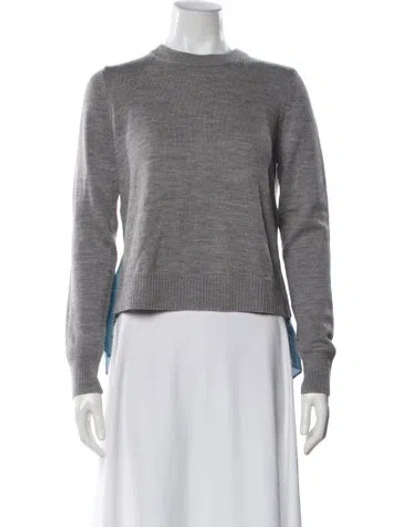 Pre-owned Veronica Beard Merino Wool Crew Neck Sweater In Gray