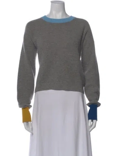 Pre-owned Veronica Beard Merino Wool Crew Neck Sweater In Gray
