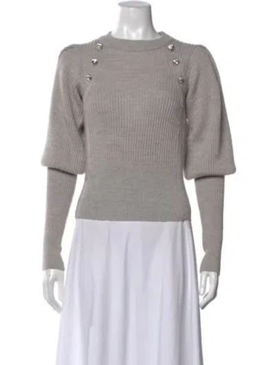Pre-owned Veronica Beard Merino Wool Crew Neck Sweater In Gray