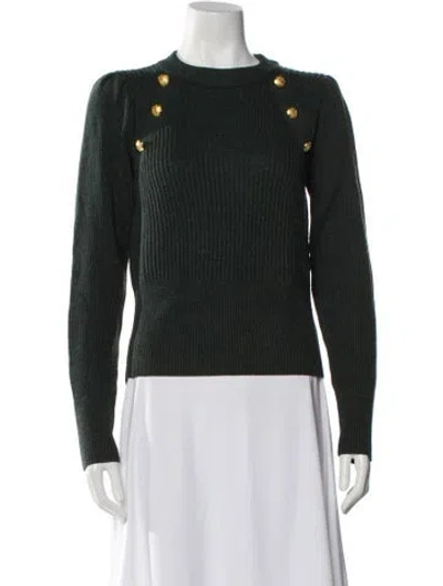 Pre-owned Veronica Beard Merino Wool Crew Neck Sweater In Green