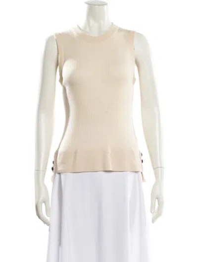 Pre-owned Veronica Beard Merino Wool Crew Neck Sweater In Neutral