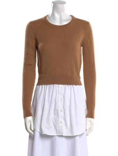 Pre-owned Veronica Beard Merino Wool Crew Neck Sweater In Neutral