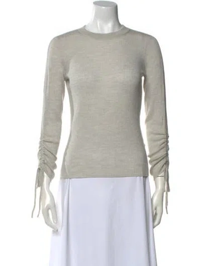 Pre-owned Veronica Beard Merino Wool Crew Neck Sweater In Neutral
