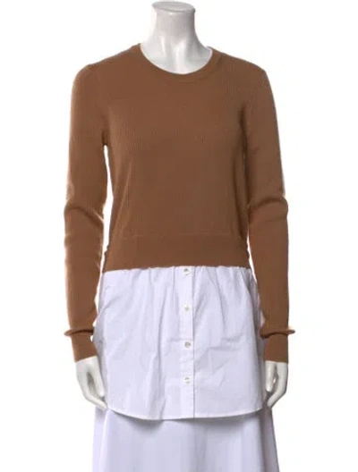 Pre-owned Veronica Beard Merino Wool Crew Neck Sweater In Neutral