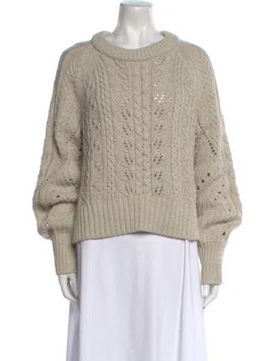 Pre-owned Veronica Beard Merino Wool Crew Neck Sweater In Neutral