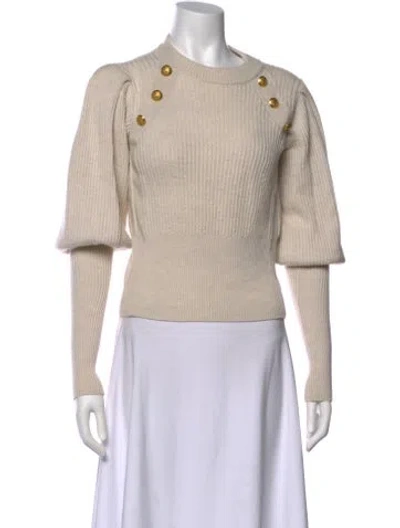 Pre-owned Veronica Beard Merino Wool Crew Neck Sweater In Neutral