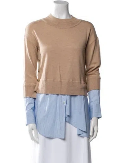 Pre-owned Veronica Beard Merino Wool Crew Neck Sweater In Neutral