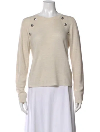 Pre-owned Veronica Beard Merino Wool Crew Neck Sweater In Neutral