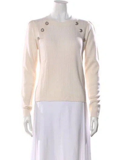 Pre-owned Veronica Beard Merino Wool Crew Neck Sweater In Neutral