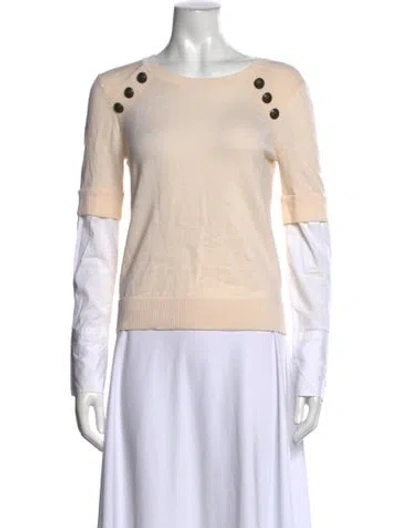 Pre-owned Veronica Beard Merino Wool Crew Neck Sweater In Neutral