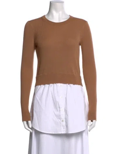 Pre-owned Veronica Beard Merino Wool Crew Neck Sweater In Neutral