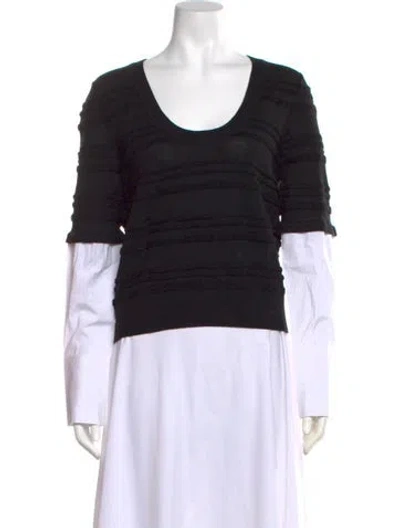 Pre-owned Veronica Beard Merino Wool Crew Neck Sweater W/ Tags In Black