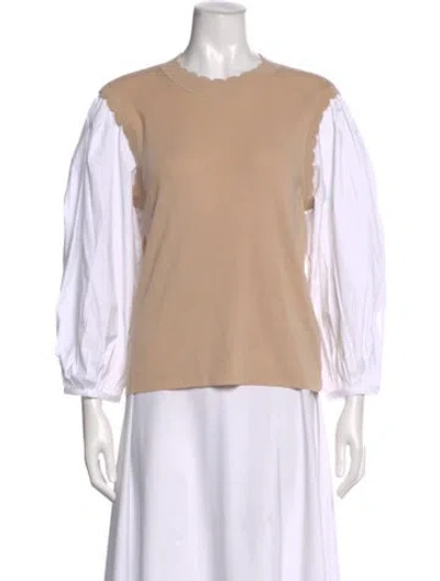 Pre-owned Veronica Beard Merino Wool Crew Neck Sweater W/ Tags In Neutrals