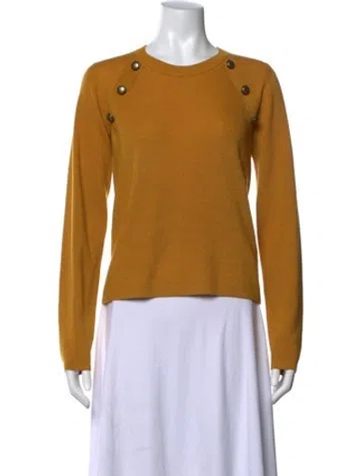 Pre-owned Veronica Beard Merino Wool Crew Neck Sweater In Yellow