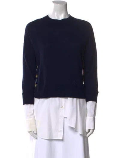 Pre-owned Veronica Beard Merino Wool Crew Neck Sweatshirt In Black