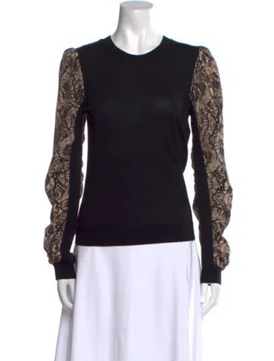 Pre-owned Veronica Beard Merino Wool Crew Neck Sweatshirt In Black