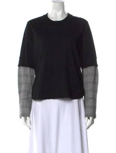 Pre-owned Veronica Beard Merino Wool Crew Neck Sweatshirt In Black