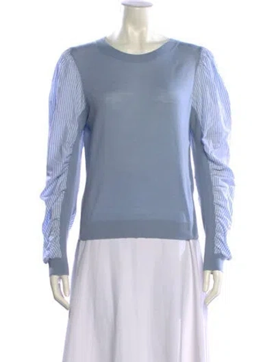 Pre-owned Veronica Beard Merino Wool Crew Neck Sweatshirt In Blue