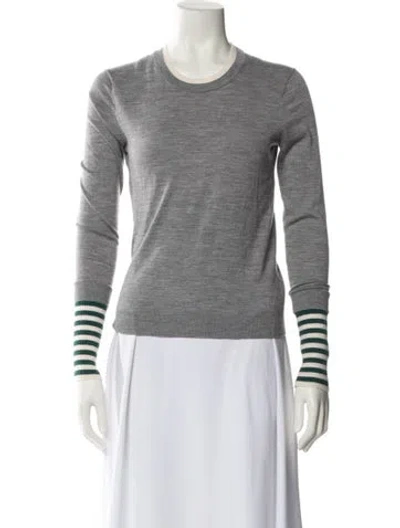 Pre-owned Veronica Beard Merino Wool Crew Neck Sweatshirt In Gray