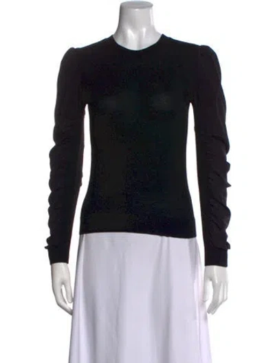 Pre-owned Veronica Beard Merino Wool Crew Neck Top In Black