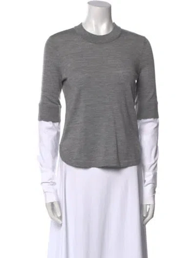 Pre-owned Veronica Beard Merino Wool Crew Neck Top In Gray