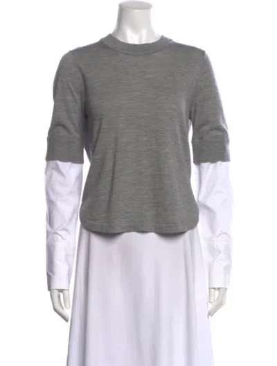 Pre-owned Veronica Beard Merino Wool Crew Neck Top W/ Tags In Gray