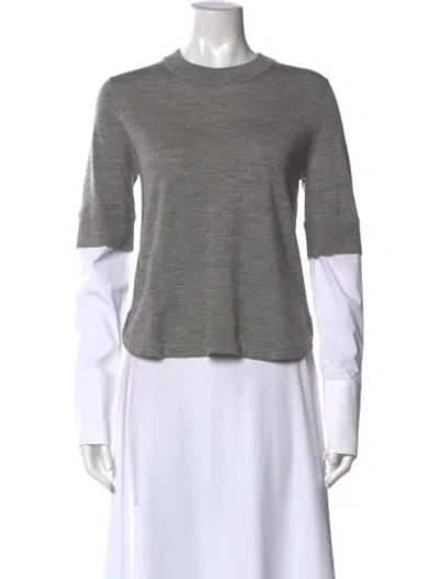 Pre-owned Veronica Beard Merino Wool Crew Neck Top W/ Tags In Gray