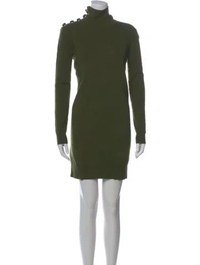 Pre-owned Veronica Beard Merino Wool Mini Dress In Green