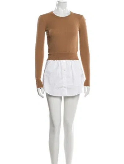Pre-owned Veronica Beard Merino Wool Mini Dress In Neutral