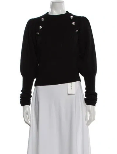 Pre-owned Veronica Beard Merino Wool Mock Neck Sweater In Black