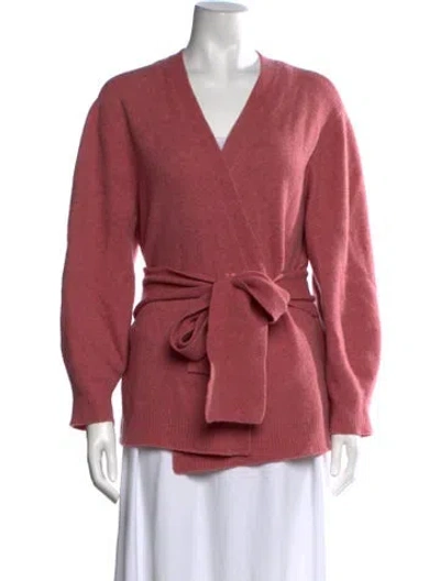 Pre-owned Veronica Beard Merino Wool Open Front Sweater In Pink