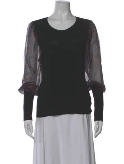 Pre-owned Veronica Beard Merino Wool Paisley Print Top In Gray