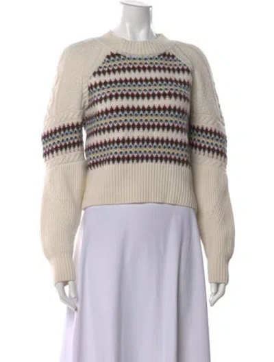 Pre-owned Veronica Beard Merino Wool Patterned Sweater In Neutral