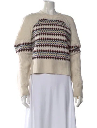 Pre-owned Veronica Beard Merino Wool Patterned Sweater In Neutral