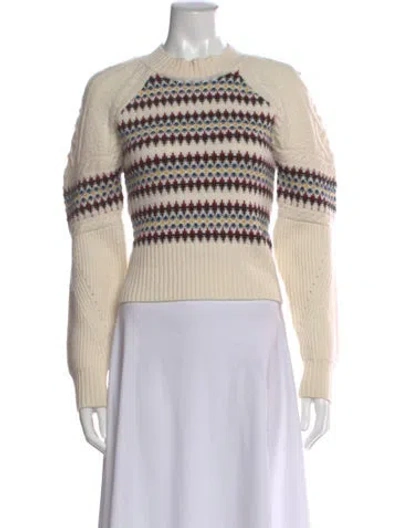 Pre-owned Veronica Beard Merino Wool Patterned Sweater In Neutral