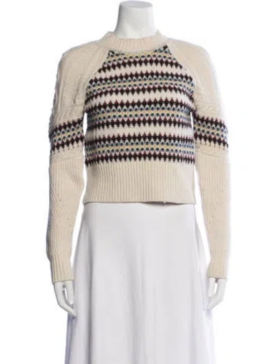 Pre-owned Veronica Beard Merino Wool Patterned Sweater In Neutral