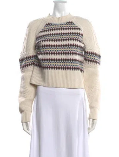 Pre-owned Veronica Beard Merino Wool Patterned Sweater In Neutral