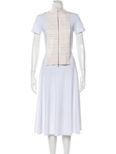 Pre-owned Veronica Beard Merino Wool Printed Dickey In Neutral