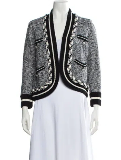 Pre-owned Veronica Beard Merino Wool Printed Evening Jacket In Blue