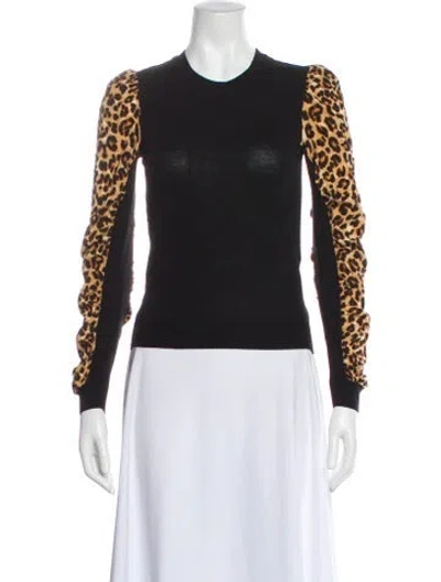 Pre-owned Veronica Beard Merino Wool Printed Sweater In Black