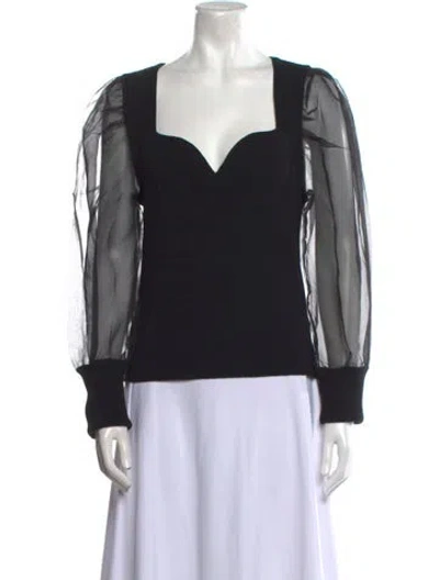 Pre-owned Veronica Beard Merino Wool Printed Sweater In Black