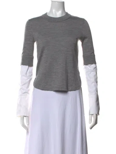 Pre-owned Veronica Beard Merino Wool Printed Sweater In Gray